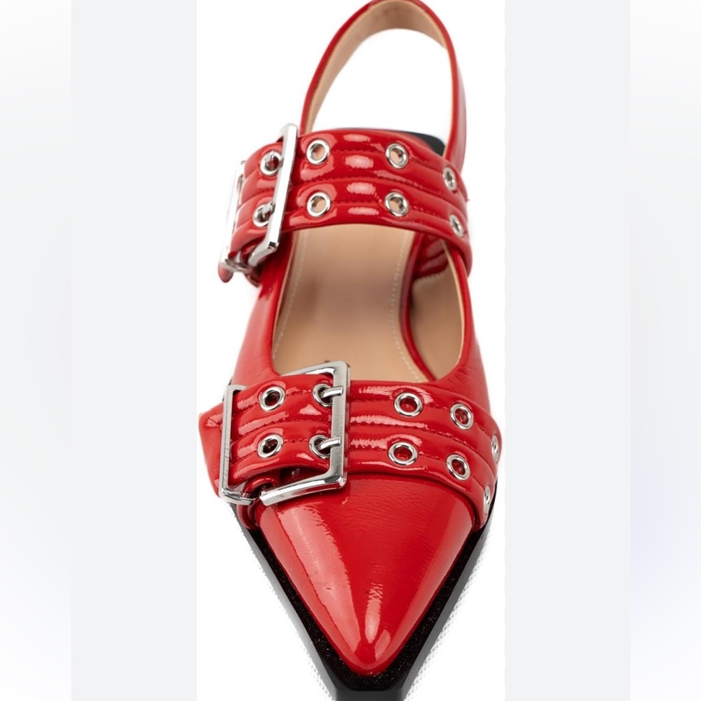 Red ballet flats with grommets size 11
